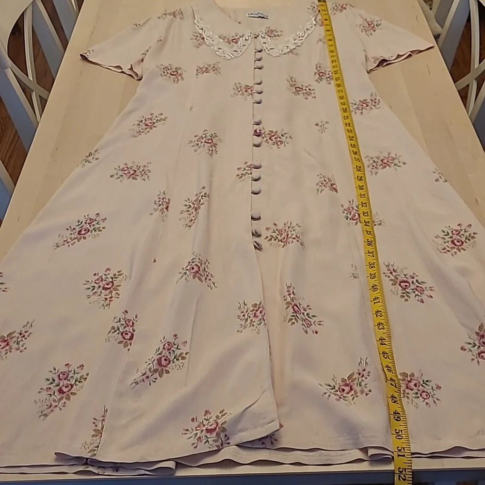LIKE NEW VTG ULTRA DRESS Floral Kitschy Rose Print - Picture 4 of 14